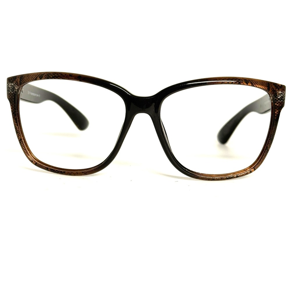 Elle AELN15019Z BR Brown Snakeskin Print Eyeglass Frames 58-16-136mm Mens Womens